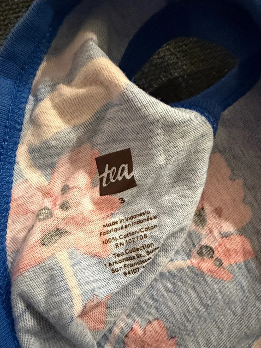 Tea Collection Blue Floral Wrap Back Romper
